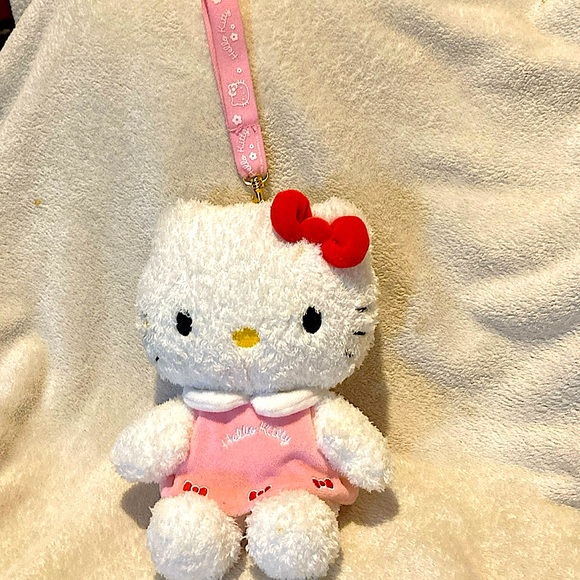 Hello Kitty Sanrio 2008 Plush purse Pink dress, red bow 8" - Picture 2 of 10